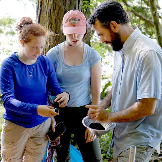 Zoe Pagliaro does research on an island in Lake George, NY